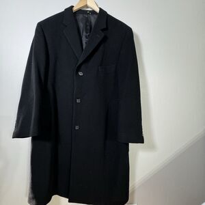 Ralph Lauren Black Cashmere Wool Blend Parka Coat Size Men's 44 S